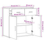 vidaXL Buffets 2 Pièces chêne sonoma 79x38x80 cm bois d'ingénierie
