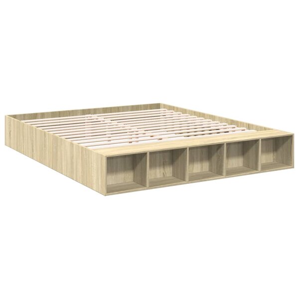 vidaXL Cadre de lit chêne sonoma 180x200 cm bois d'ingénierie