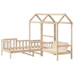 vidaXL Ensemble de lit de jour et de banc et toit 90x200 cm pin massif