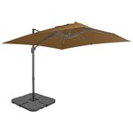 vidaXL Parasol avec base portable Taupe