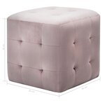 vidaXL 2 Pièces Poufs Rose 30 x 30 x 30 cm Tissu velours