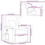 vidaXL Fauteuil inclinable de massage électrique Rouge bordeaux Tissu