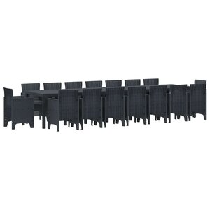 vidaXL Ensemble de salle à manger de jardin avec coussins 17 Pièces