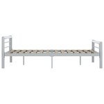 vidaXL Cadre de lit Gris et blanc Métal 160 x 200 cm