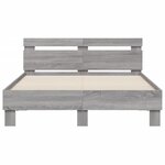 vidaXL Cadre de lit avec tête de lit et LED sonoma gris 120x200 cm