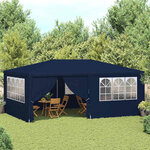 vidaXL Tente de réception avec parois latérales 4x6 m Bleu 90 g/m²