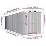vidaXL Abri de jardin Anthracite 192x855x223 cm Acier galvanisé