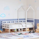 vidaXL Lit de jour avec toit blanc 90x190 cm bois de pin massif