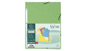 Lot de 10 Chemises 3 rabats à élastiques CL 400g Nature Future A4 pastel assorties EXACOMPTA