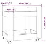 vidaXL Chariot de bureau Blanc 60x45x60 cm Bois d'ingénierie