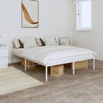vidaXL Cadre de lit métal blanc 140x190 cm