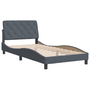 vidaXL Cadre de lit avec tête de lit Gris foncé 100x200 cm Velours