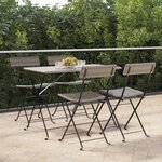 vidaXL Chaises de bistrot pliantes lot de 4 Gris Résine tressée acier