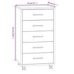 vidaXL Armoire à tiroirs avec roulettes Chêne marron Bois d'ingénierie