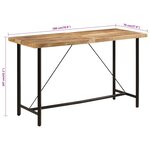 vidaXL Table de bar 180x70x107 cm bois massif de manguier et fer