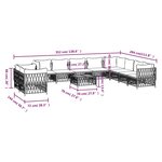 vidaXL Salon de jardin avec coussins 11 Pièces anthracite acier