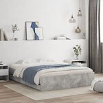 vidaXL Cadre de lit avec tiroirs sans matelas gris béton 150x200 cm