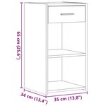 vidaXL Tables de chevet 2 Pièces blanc 35x34x65 cm bois d'ingénierie