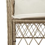 vidaXL Ensemble de bistro 3 Pièces avec coussins beige résine tressée