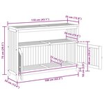 vidaXL Table console de jardin 110x35x75 cm bois massif d'acacia