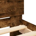 vidaXL Cadre de lit tête de lit et lumières LED chêne fumé 100x200 cm