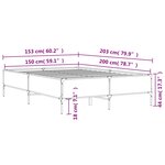 vidaXL Cadre de lit chêne sonoma 150x200 cm bois d'ingénierie et métal
