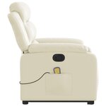 vidaXL Fauteuil inclinable de massage électrique crème similicuir