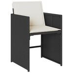 vidaXL Ensemble à manger de jardin coussins 5Pièces Noir Résine tressée