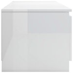 vidaXL Meuble TV blanc brillant 140x40x35 5 cm bois d'ingénierie