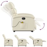 vidaXL Fauteuil inclinable de massage Crème Similicuir