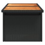 vidaXL Table de jardin noir 100x55x73 cm résine tressée et bois acacia