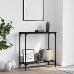 vidaXL Table console noir 75x30 5x75 cm bois d'ingénierie