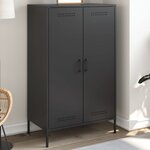 vidaXL Buffet haut noir 68x39x113 cm acier