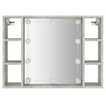 vidaXL Armoire à miroir avec LED Gris béton 76x15x55 cm