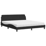 vidaXL Lit avec matelas noir 180x200 cm velours