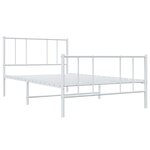 vidaXL Cadre de lit métal avec tête de lit/pied de lit blanc 100x200cm