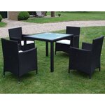 vidaXL Ensemble à manger d'extérieur 5Pièces avec coussins Résine tressée