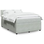 vidaXL Sommier à lattes de lit et matelas Gris clair 140x200cm Velours
