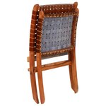 vidaXL Chaise pliable bandes croisées marron cuir véritable