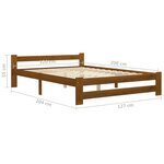 vidaXL Cadre de lit Marron miel Bois de pin massif 120x200 cm