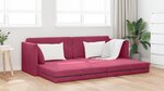 vidaXL Lit-Canapé au Sol 2-en-1 Rouge Vin 213x144x60 cm Velours