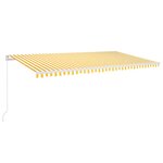 vidaXL Auvent manuel rétractable 600x350 cm Jaune et blanc