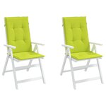 vidaXL Coussins de chaise de jardin à dossier haut lot de 2 vert vif