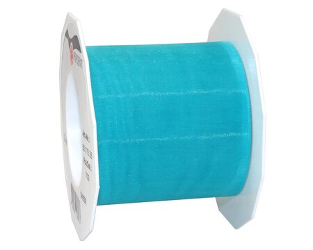 Organza sheer 25-m-rouleau 72 mm turquoise