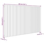 vidaXL Tête de lit murale Gris 185x3x110 cm Bois massif de pin