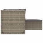 vidaXL Salon de jardin 4 Pièces avec coussins Gris Résine tressée