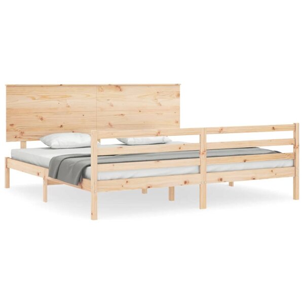vidaXL Cadre de lit avec tête de lit 200x200 cm bois massif