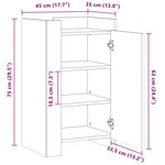 vidaXL Buffet chêne sonoma 45x35x75 cm bois d'ingénierie