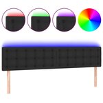 vidaXL Tête de lit à LED Noir 180x5x78/88 cm Similicuir