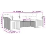 vidaXL Salon de jardin 6 Pièces avec coussins gris résine tressée